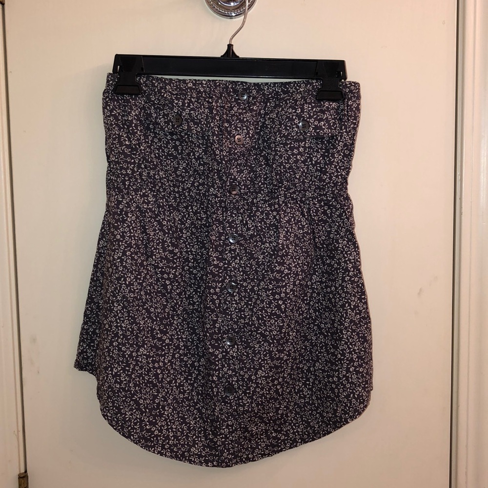floral strapless top